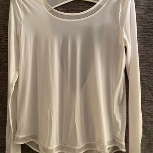 Lululemon sheer & mesh white top